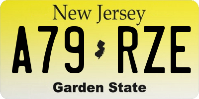 NJ license plate A79RZE