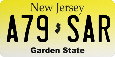 NJ license plate A79SAR