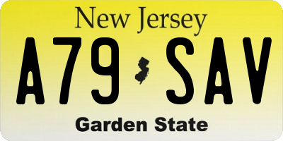 NJ license plate A79SAV