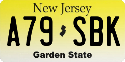 NJ license plate A79SBK