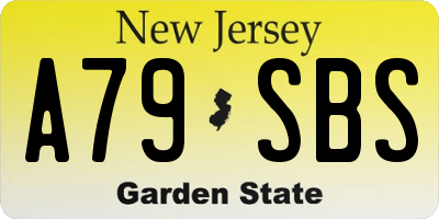NJ license plate A79SBS