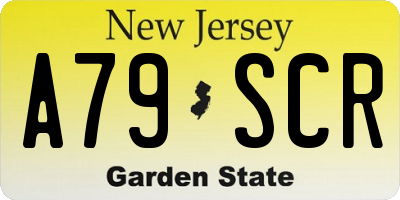 NJ license plate A79SCR
