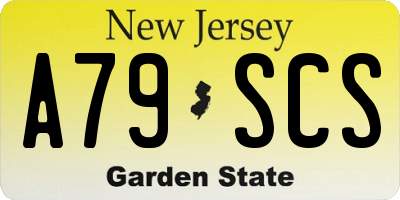 NJ license plate A79SCS