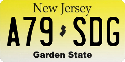 NJ license plate A79SDG