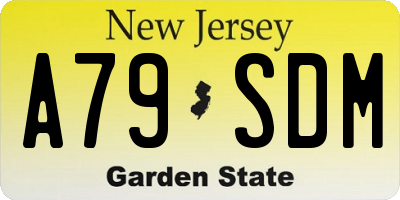 NJ license plate A79SDM