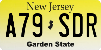 NJ license plate A79SDR
