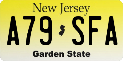 NJ license plate A79SFA