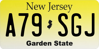 NJ license plate A79SGJ