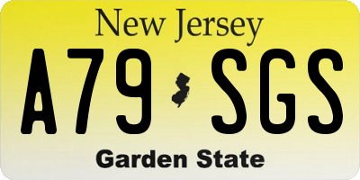 NJ license plate A79SGS