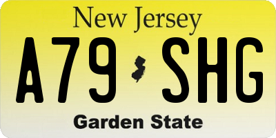 NJ license plate A79SHG