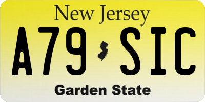 NJ license plate A79SIC