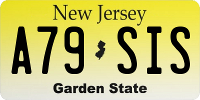 NJ license plate A79SIS