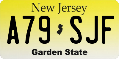NJ license plate A79SJF