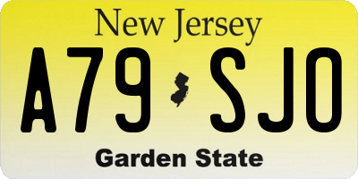 NJ license plate A79SJO