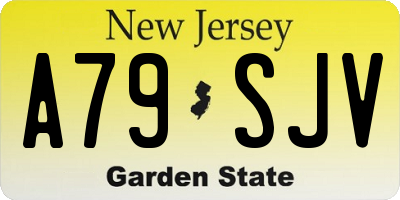 NJ license plate A79SJV