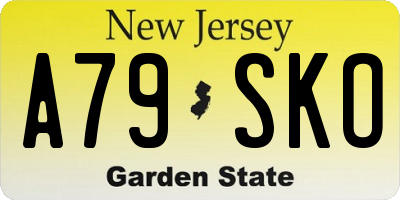 NJ license plate A79SKO
