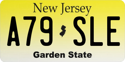 NJ license plate A79SLE