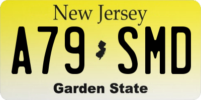 NJ license plate A79SMD