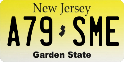 NJ license plate A79SME