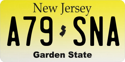 NJ license plate A79SNA