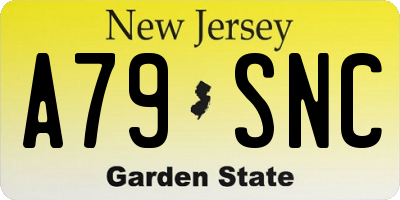 NJ license plate A79SNC