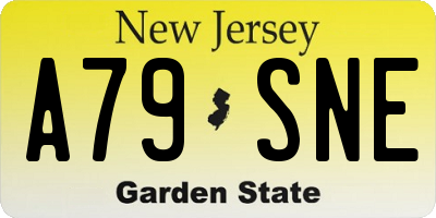 NJ license plate A79SNE