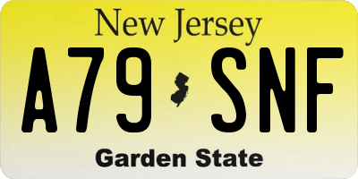 NJ license plate A79SNF