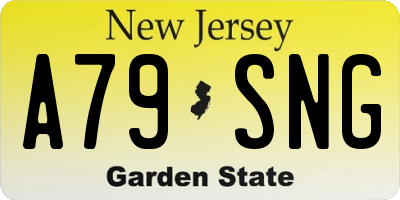 NJ license plate A79SNG