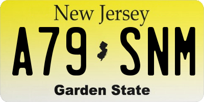 NJ license plate A79SNM