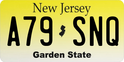 NJ license plate A79SNQ