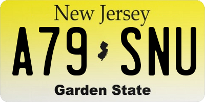 NJ license plate A79SNU