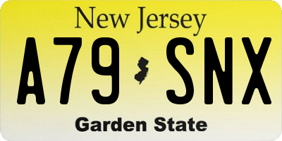 NJ license plate A79SNX