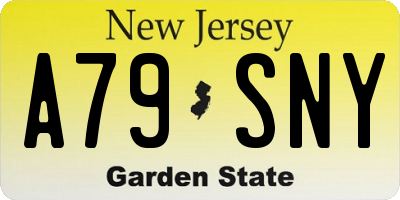 NJ license plate A79SNY