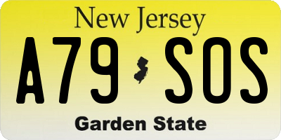NJ license plate A79SOS
