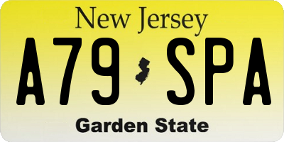 NJ license plate A79SPA