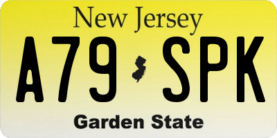 NJ license plate A79SPK