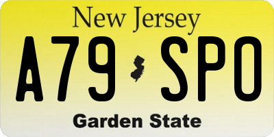 NJ license plate A79SPO