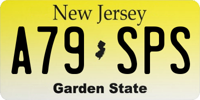 NJ license plate A79SPS