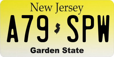 NJ license plate A79SPW