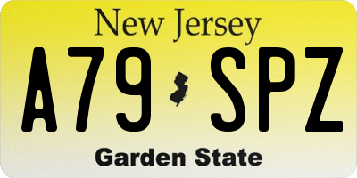NJ license plate A79SPZ