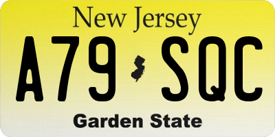 NJ license plate A79SQC
