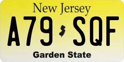 NJ license plate A79SQF