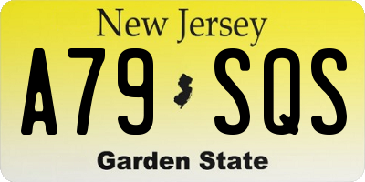 NJ license plate A79SQS