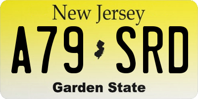 NJ license plate A79SRD