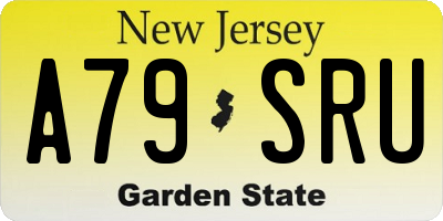 NJ license plate A79SRU
