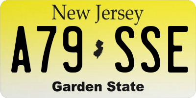 NJ license plate A79SSE