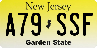 NJ license plate A79SSF