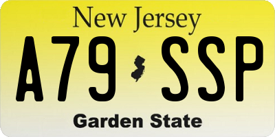 NJ license plate A79SSP