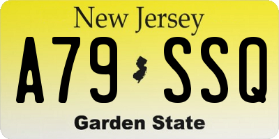 NJ license plate A79SSQ
