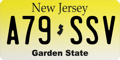 NJ license plate A79SSV